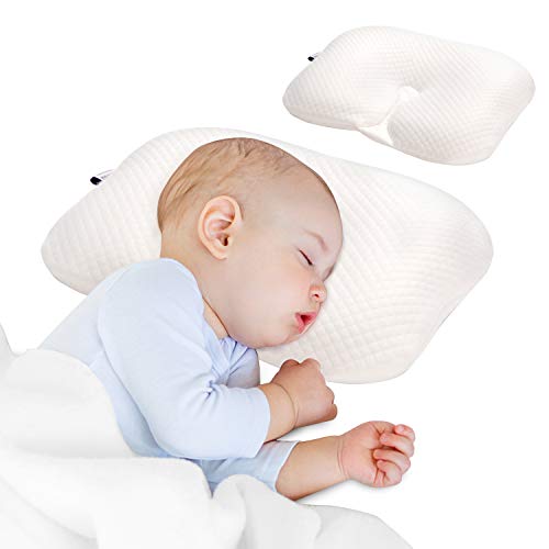 2 Kopfkissenbez/üge Baby-Kopfkissen aus Anti-Allergen Memory Schaum Himmelblau Babykissen gegen Plattkopf und Kopfverformung I 2-SCHICHTEN Protect System 0-24 Monate ANURI/®